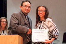 Pictured - Jesus' Godinez, Chapter Scholarship Director, and Susan Lombre, 2014 Scholarship Recipient.